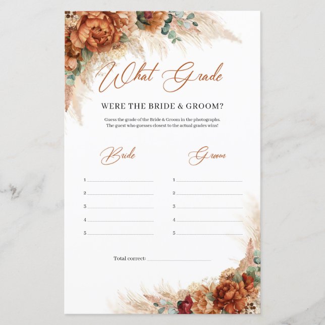 Boho desert terracotta pampas Wat waren de cijfers (Voorkant)