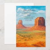 Boho Desert Wedding Invitation Monument Valley AZ (Devant / Derrière)