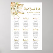Boho Desert Wedding Seating Chart Poster (Voorkant)