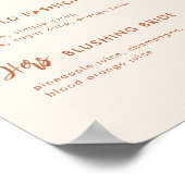 Boho Desert Wedding Signature Cocktails Sign Poster (Hoek)