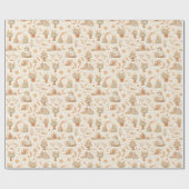 Boho Desert Wedding Watercolor Pattern Cadeaupapier (Vlak)