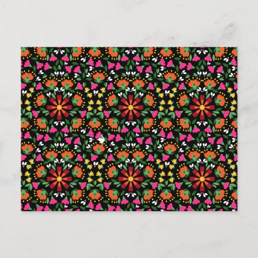 Boho Design Bold Kleur Bloemen Briefkaart (Voorkant)