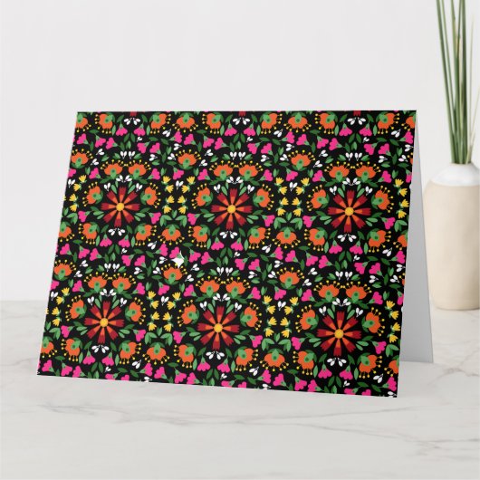 Boho Design Bold Kleur Bloemen Kaart (Voorkant)