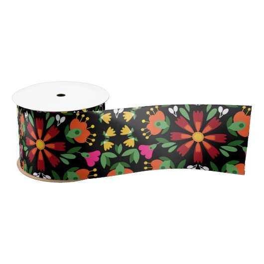 Boho Design Bold Kleur Bloemen Lint (Spoel)