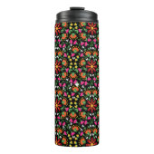 Boho Design Bold Kleur Bloemen Thermosbeker (Voorkant)