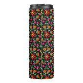Boho Design Bold Kleur Bloemen Thermosbeker (Achterkant)