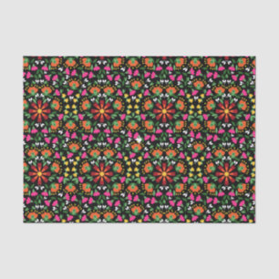 Boho Design Bold Kleur Bloemen Tissuepapier