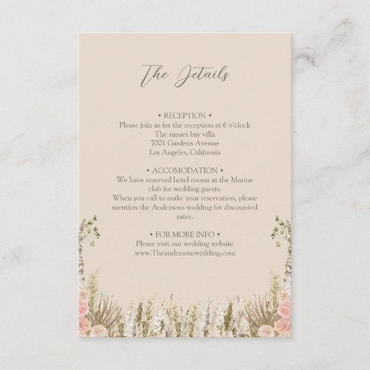 Boho details bijsluiter informatiekaartje (Voorkant)