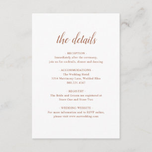 Boho Details Rust Burnt Oranje Terracotta Wedding Informatiekaartje