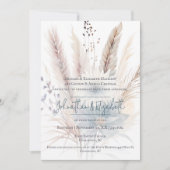 Boho d'hiver Mariage Floral | Invitation blanche (Devant)