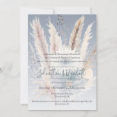 Boho d'hiver Mariage Floral | Invitation bleue (Devant)