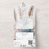 Boho d'hiver Mariage Floral tout en une invitation (À l'intérieur)