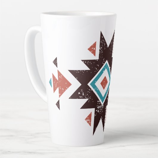 Boho Diamond Emblem Latte Mok (Linkerhoek)