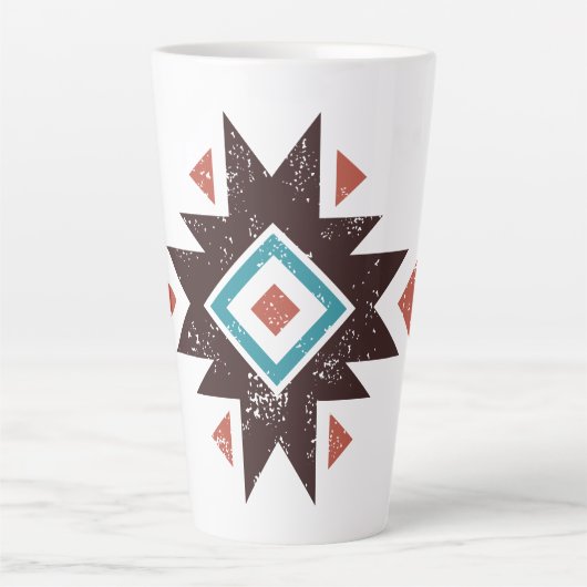 Boho Diamond Emblem Latte Mok (Voorkant)