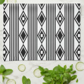 Boho Diamonds Black White Theedoek (Gevouwen)
