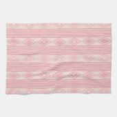 Boho Diamonds Stripes Pink Vanilla Theedoek (Horizontaal)