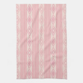 Boho Diamonds Stripes Pink Vanilla Theedoek (Verticaal)