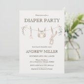 Boho Diaper Party Invitation personnalisée pour pa (Debout devant)