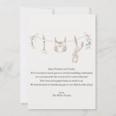 Boho Diaper Party Invitation personnalisée pour pa (Dos)