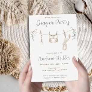 Boho Diaper Party Invitation personnalisée pour pa