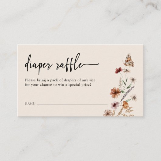 Boho Diaper Raffle Informatiekaartje (Voorkant)