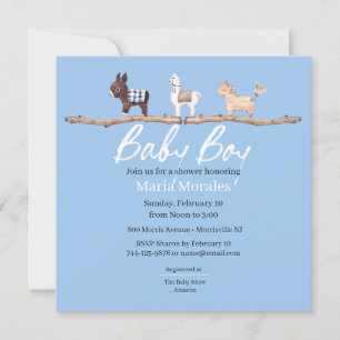 Boho Dieren Baby Jongen Shower Uitnodigingen