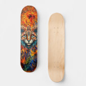 Boho Dierenhoofd & Abstracte Kunst Skateboard Deck (Voorkant)