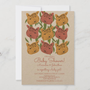 Boho dierlijke kat cheeta safari baby shower kaart