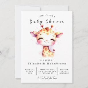 Boho Digital Giraffe Baby shower Kaart