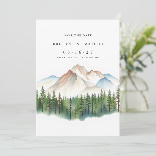 Boho Digital Mountain Save The Date (Staand voorkant)