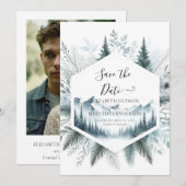 Boho Digital Mountain Wedding Save The Date (Voorkant / Achterkant)