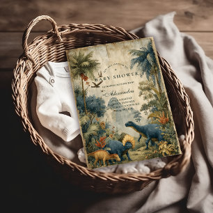 Boho Dino Baby Shower Kaart