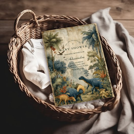 Boho Dino Baby Shower Kaart