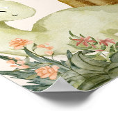 Boho Dinosaur Baby shower beige Accueil Poster (Coin)