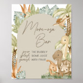 Boho Dinosaur Baby shower Moeder Osa Bar Poster (Voorkant)
