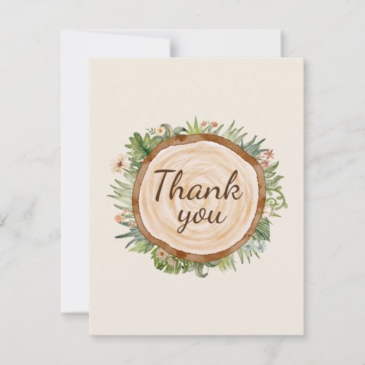 Boho Dinosaur Beige Dankkaart Baby Shower Bedankkaart (Voorkant)