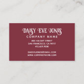 Boho Disco Ball Violet Rood Visitekaartje (Achterkant)