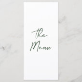 Boho donkergroene bloemhuwelijk menu (Achterkant)