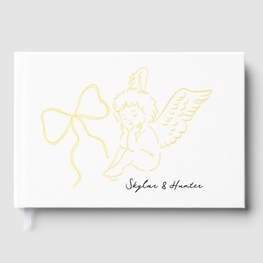 Boho Doodle Handgeschreven Hand getekend Gastenboek (Voorkant)