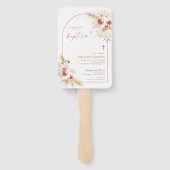 Boho Doop Hand Fan, Pampas Gras doopsel Handwaaier (Achterkant)