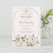 Boho doop spaanse uitnodiging (Staand voorkant)