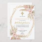 Boho doop uitnodiging voor meisje (Voorkant / Achterkant)