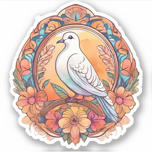 Boho Dove Sticker (Voorkant)