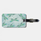 Boho Dragonflies in Blue Bagagelabel (Achterkant horizontaal)