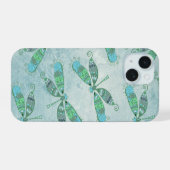 Boho Dragonflies in Blue iPhone 15 Hoesje (Achterkant horizontaal)