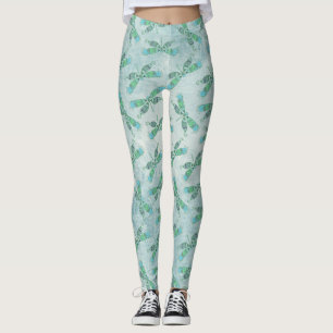 Boho Dragonflies in Blue Leggings