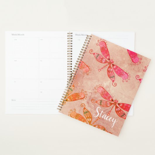 Boho Dragonflies in het roze Planner (Display)