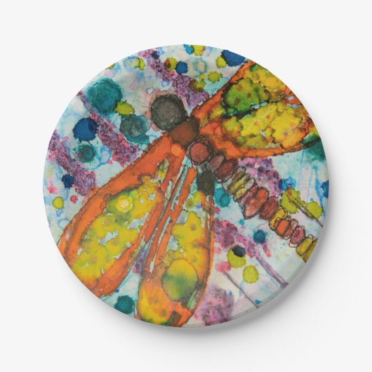 Boho DragonFly Design Papieren Bordje (Voorkant)
