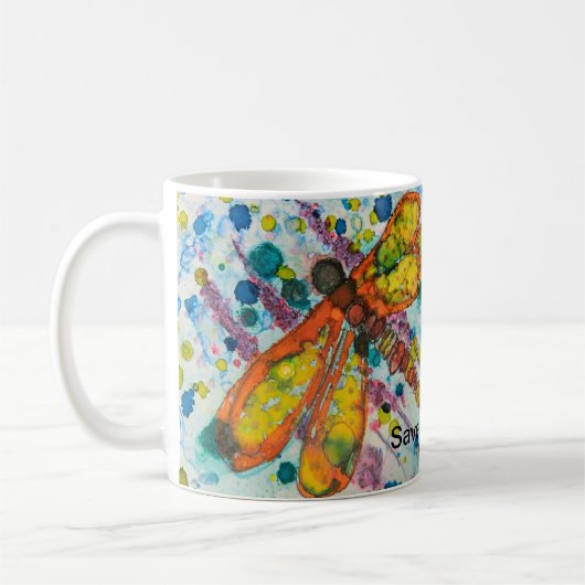 Boho Dragonfly Save the date Mug (Gauche)