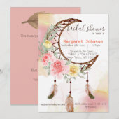 Boho Dream Catcher Bridal Shower-uitnodiging Kaart (Voorkant / Achterkant)